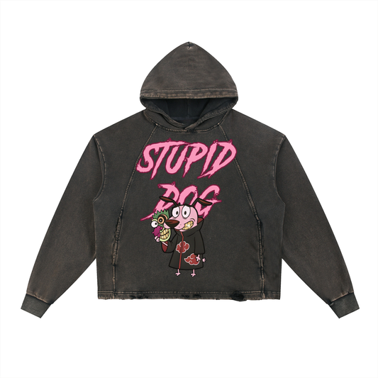 "Stupid Dog x Akatsuki" | Frayed-Hem Hoodie