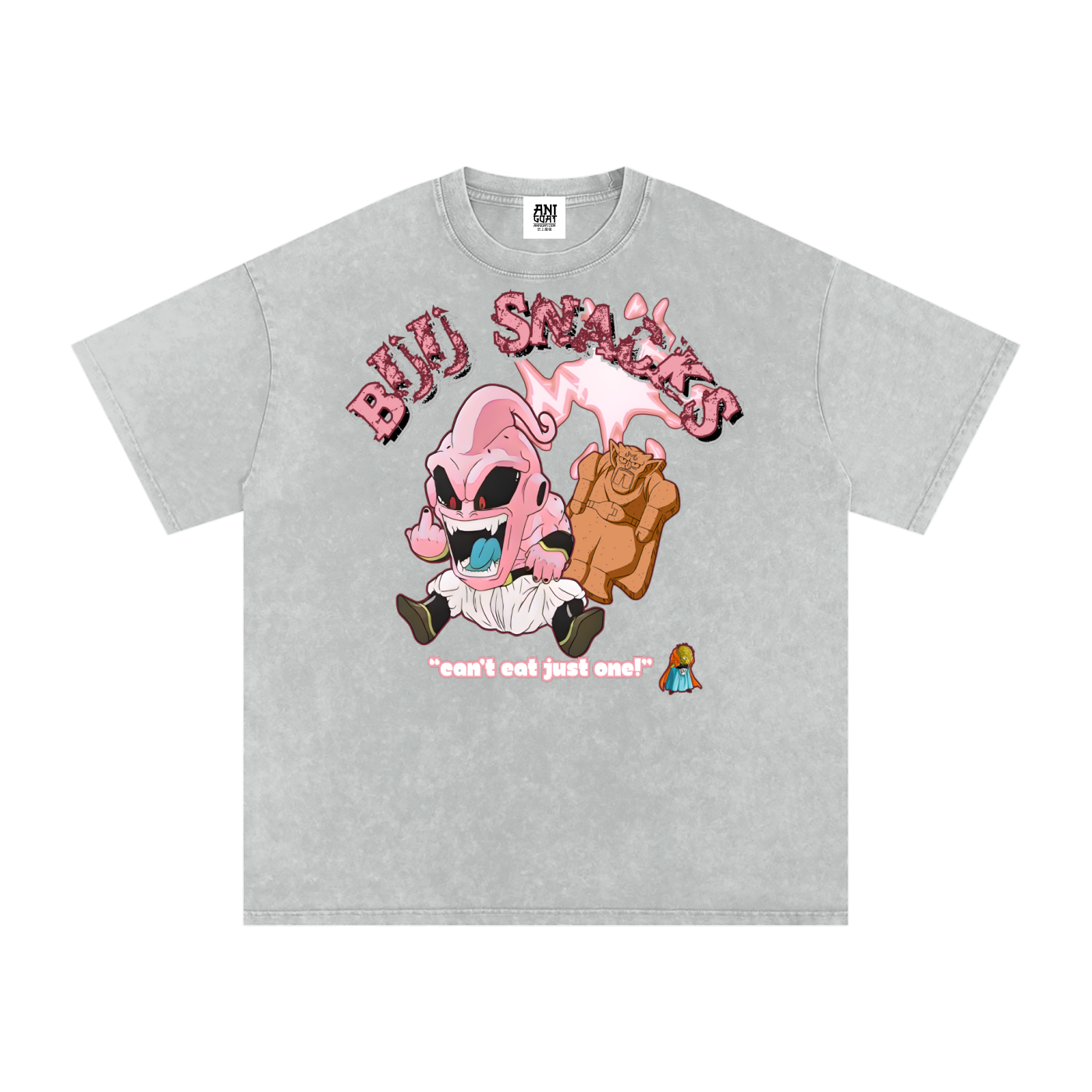 “Kid Buu x Candy Beam” (red trim) | Snow Washed Oversized Cotton T-Shirt