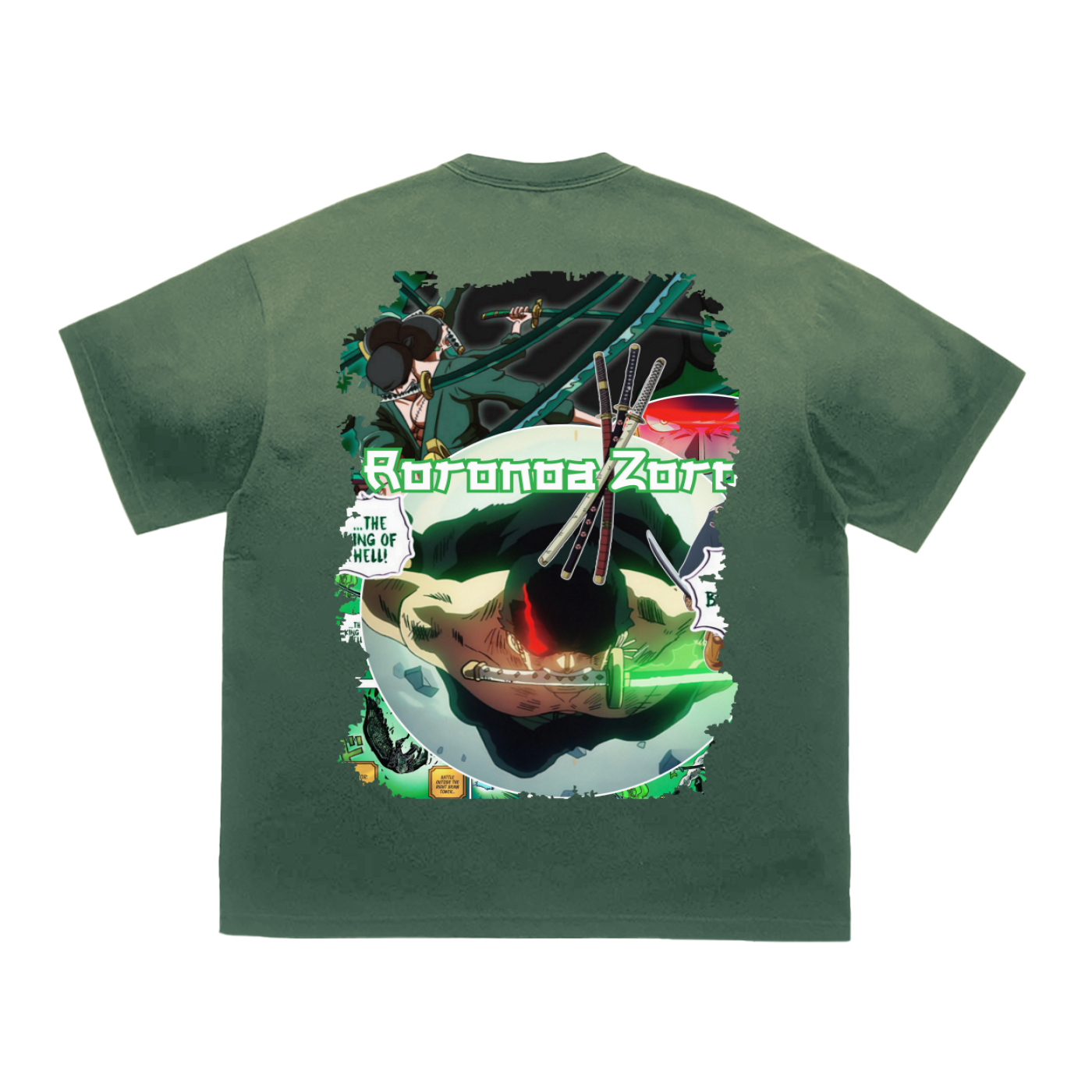 "Zoro x King of Hell" | Vintage Washed Tiger Stripes T-Shirt