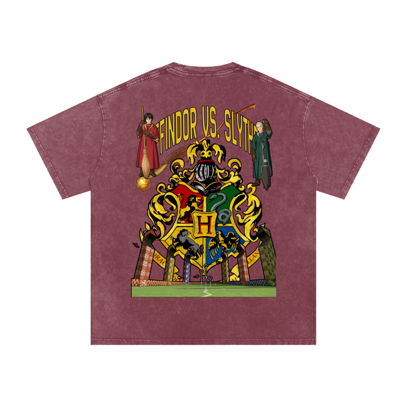 "Gryffindor v Slytherin" | Snow Washed Oversized Cotton T-Shirt
