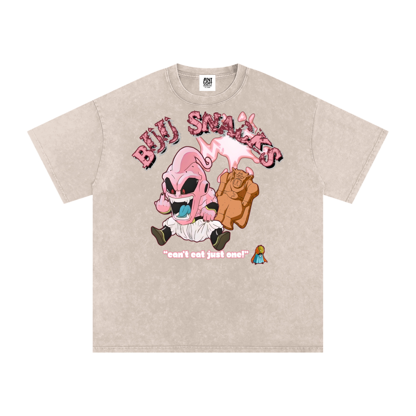 “Kid Buu x Candy Beam” (red trim) | Snow Washed Oversized Cotton T-Shirt