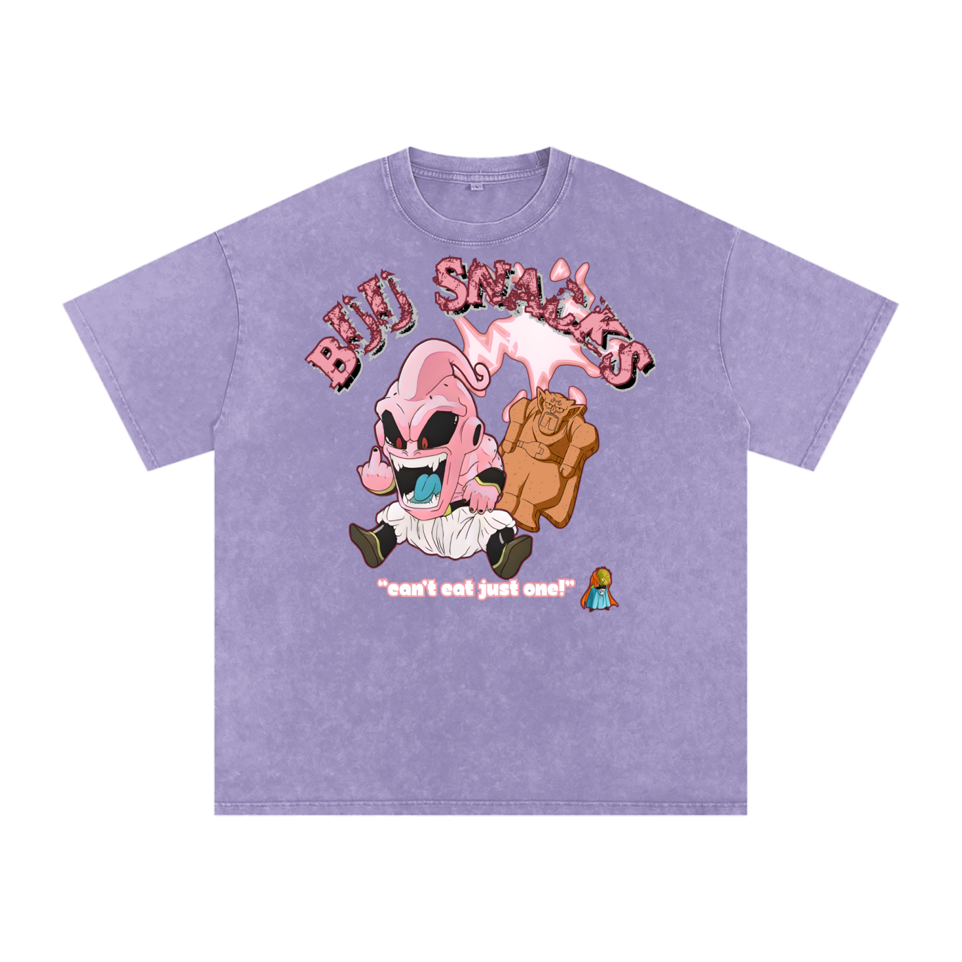 “Kid Buu x Candy Beam” (red trim) | Snow Washed Oversized Cotton T-Shirt